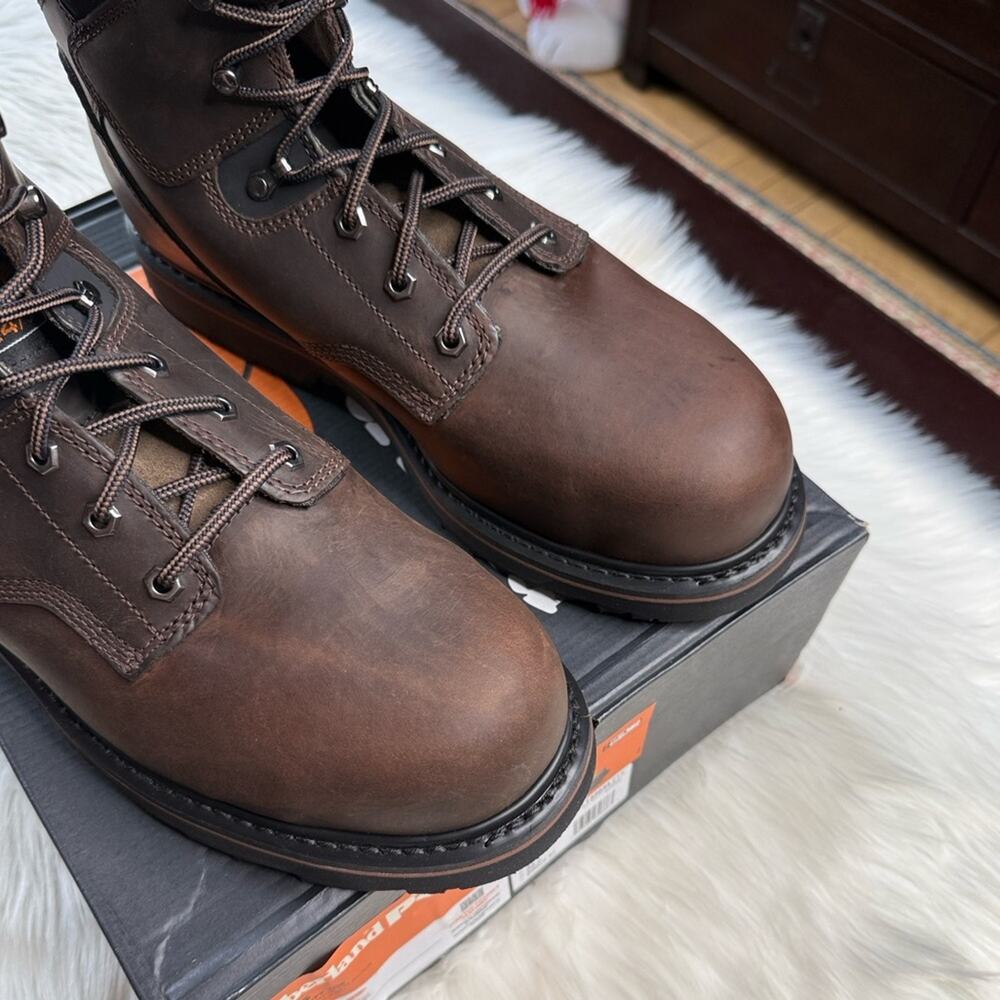 Timberland PRO Pit Boss 6” Dark Brown Leather Steel Toe Boots - Picture 3 of 7